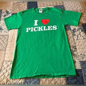 Ladies T-Shirt for Pickle Lovers! Color Green Size Small